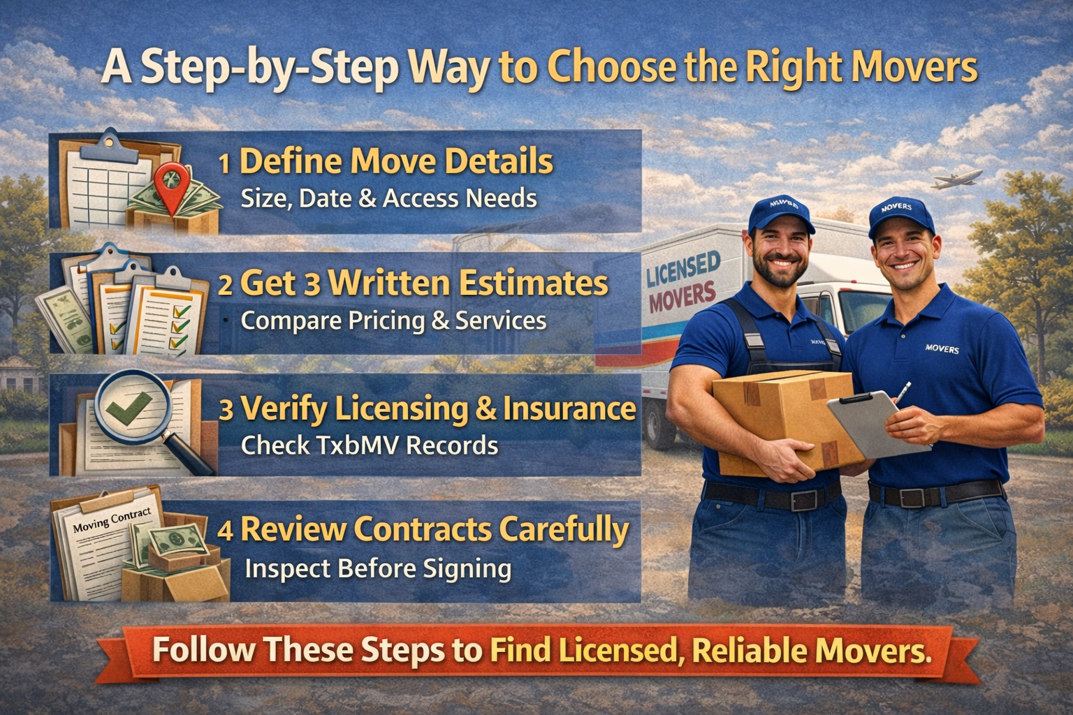 step by step choose right movers