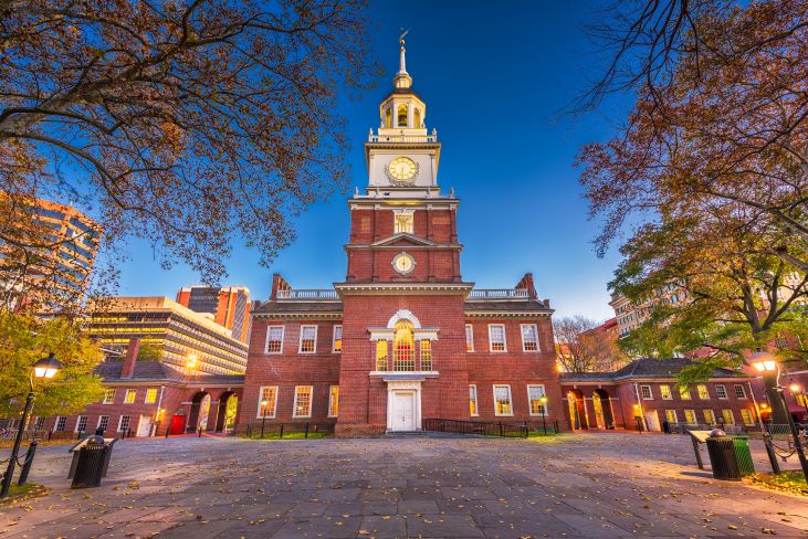 Independence hall in Philadelphia, Pennsylvania