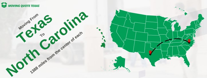 map moving from texas to north carolina