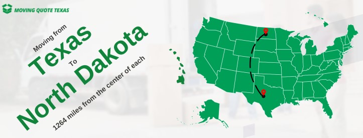 map moving from texas to north dakota